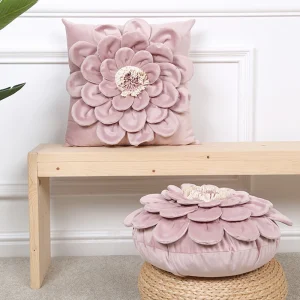 Velvet 3D Sunflower Throw Pillow Case