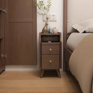 ‌Solid Wood Nightstand Bedside Cabinet