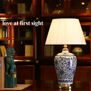 Table Lamps LED Dimming Chinese Blue And White Porcelain
