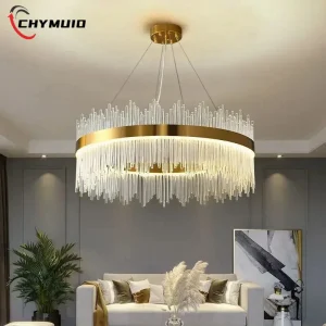 Modern Luxury Crystal Ceiling Chandelier Stainless Steel