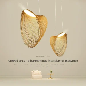 Nordic Design Wooden Bird's Nest Pendant Light with Adjustable Height